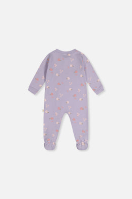 Baby Organic Cotton One Piece Pajama Purple Hedgehog Print - J20PA40_2J236