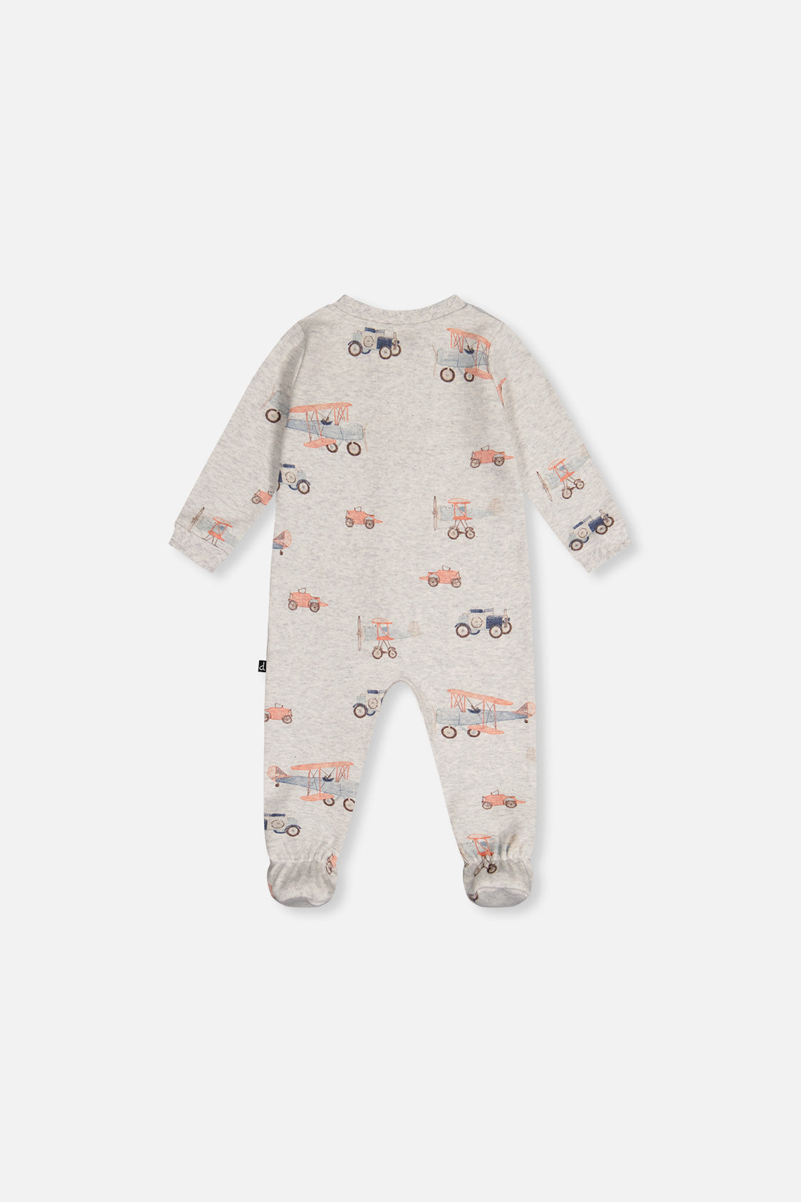 Baby Organic Cotton One Piece Pajama Beige Airplane Print - J20PA40_2J237