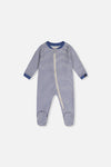 Baby Organic Cotton One Piece Pajama Blue Stripe Print - J20PA40_2J241
