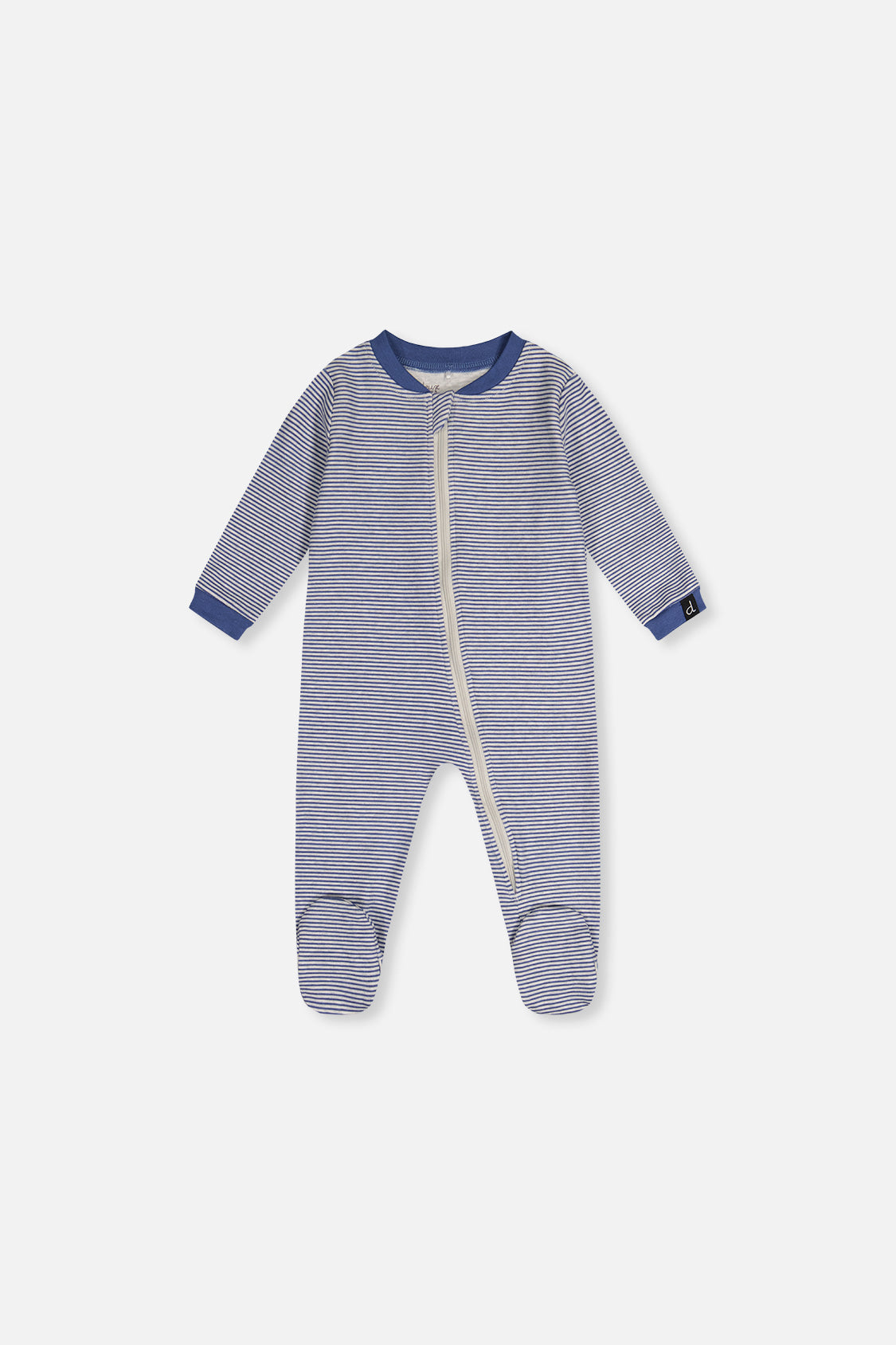 Baby Organic Cotton One Piece Pajama Blue Stripe Print - J20PA40_2J241