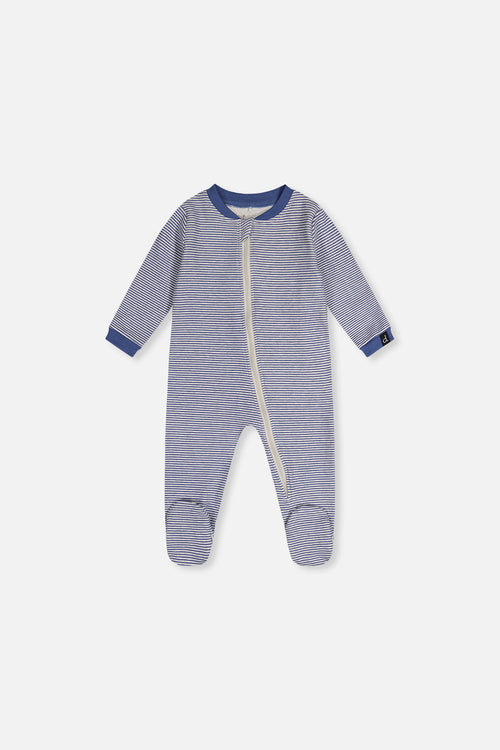 Baby Organic Cotton One Piece Pajama Blue Stripe Print - J20PA40_2J241