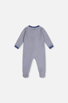 Baby Organic Cotton One Piece Pajama Blue Stripe Print - J20PA40_2J241