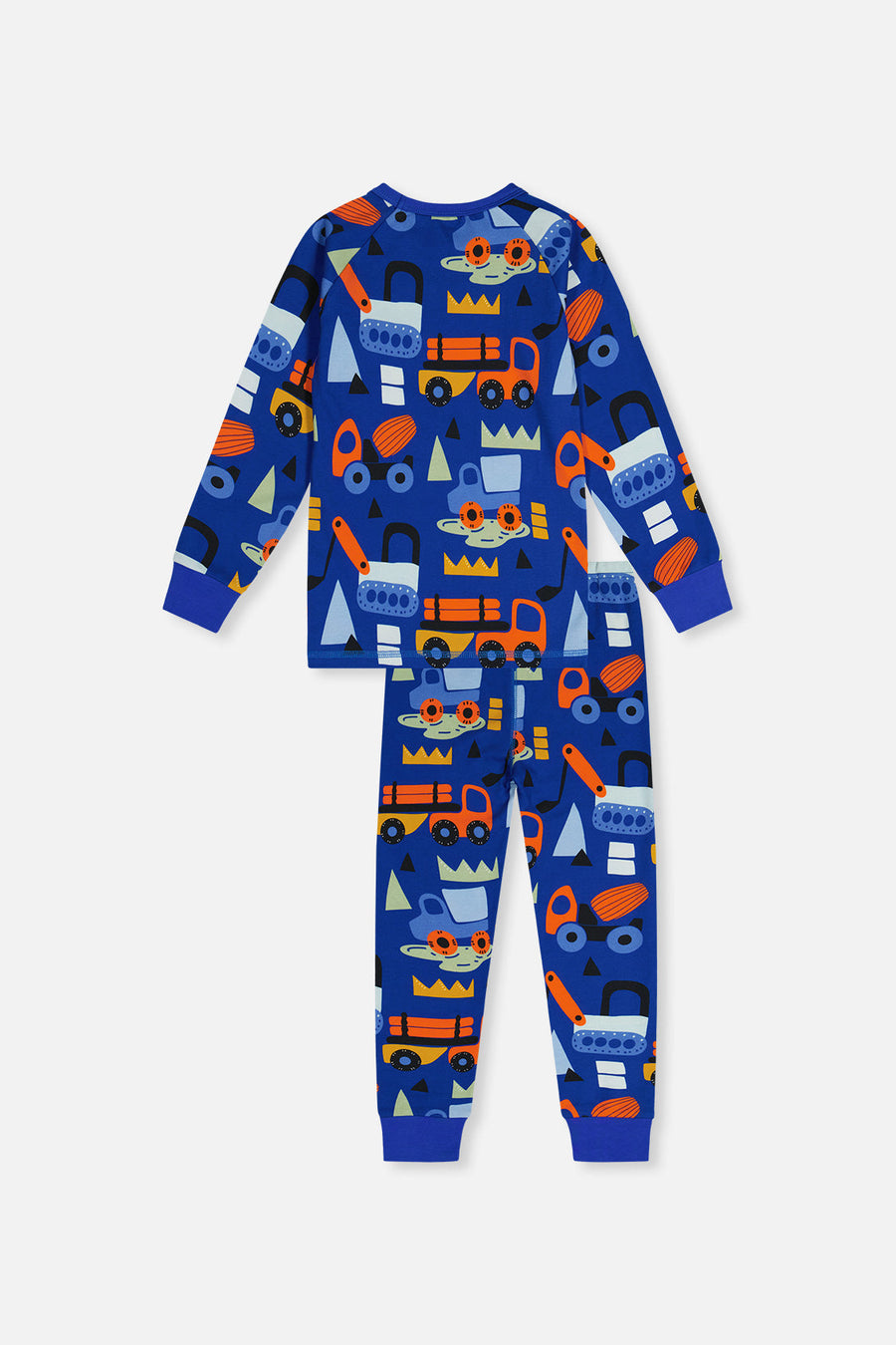 Organic Cotton Two Piece Pajama Set Blue Truck Print - J20PB10US_2J225