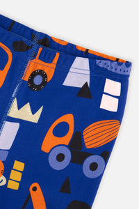 Organic Cotton Two Piece Pajama Set Blue Truck Print - J20PB10US_2J225