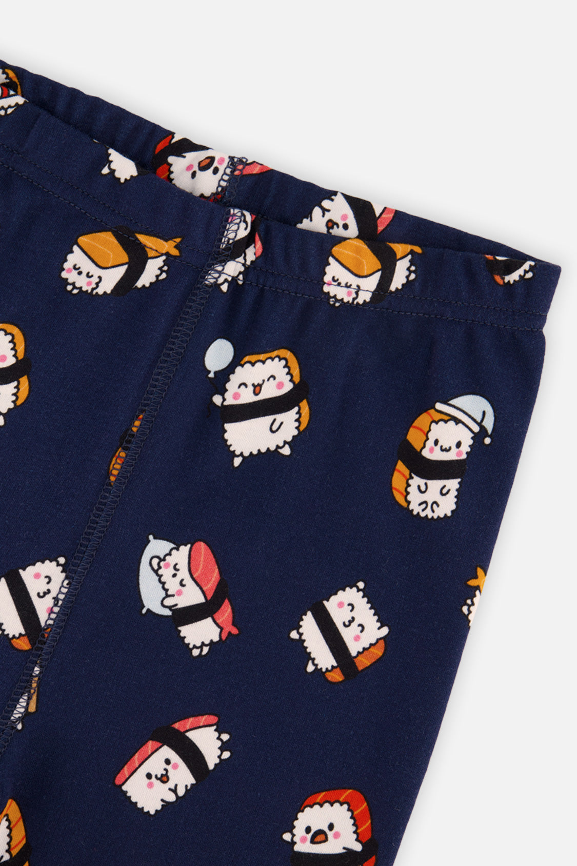 Organic Cotton Two Piece Pajama Set Blue Sushi Print - J20PB10US_2J227
