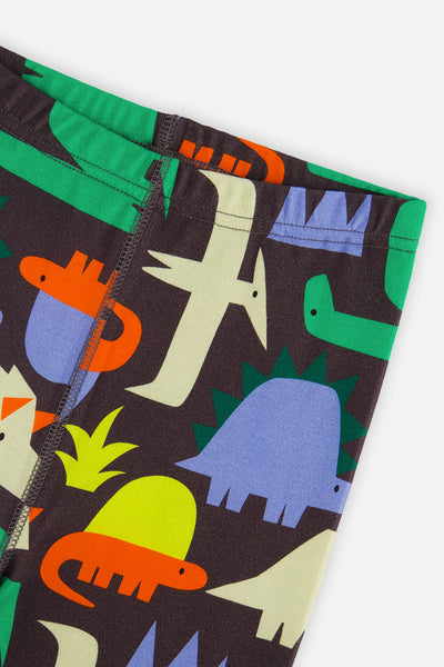 Organic Cotton Two Piece Pajama Set Black Dinosaur Print - J20PB10US_2J228