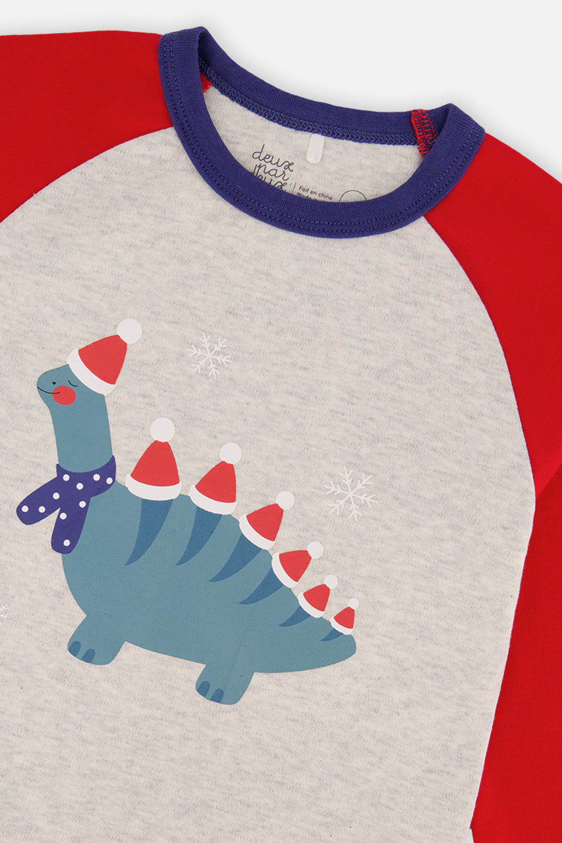 Organic Cotton Two Piece Pajama Set Blue Dinosaur Print - J20PB10_2J231