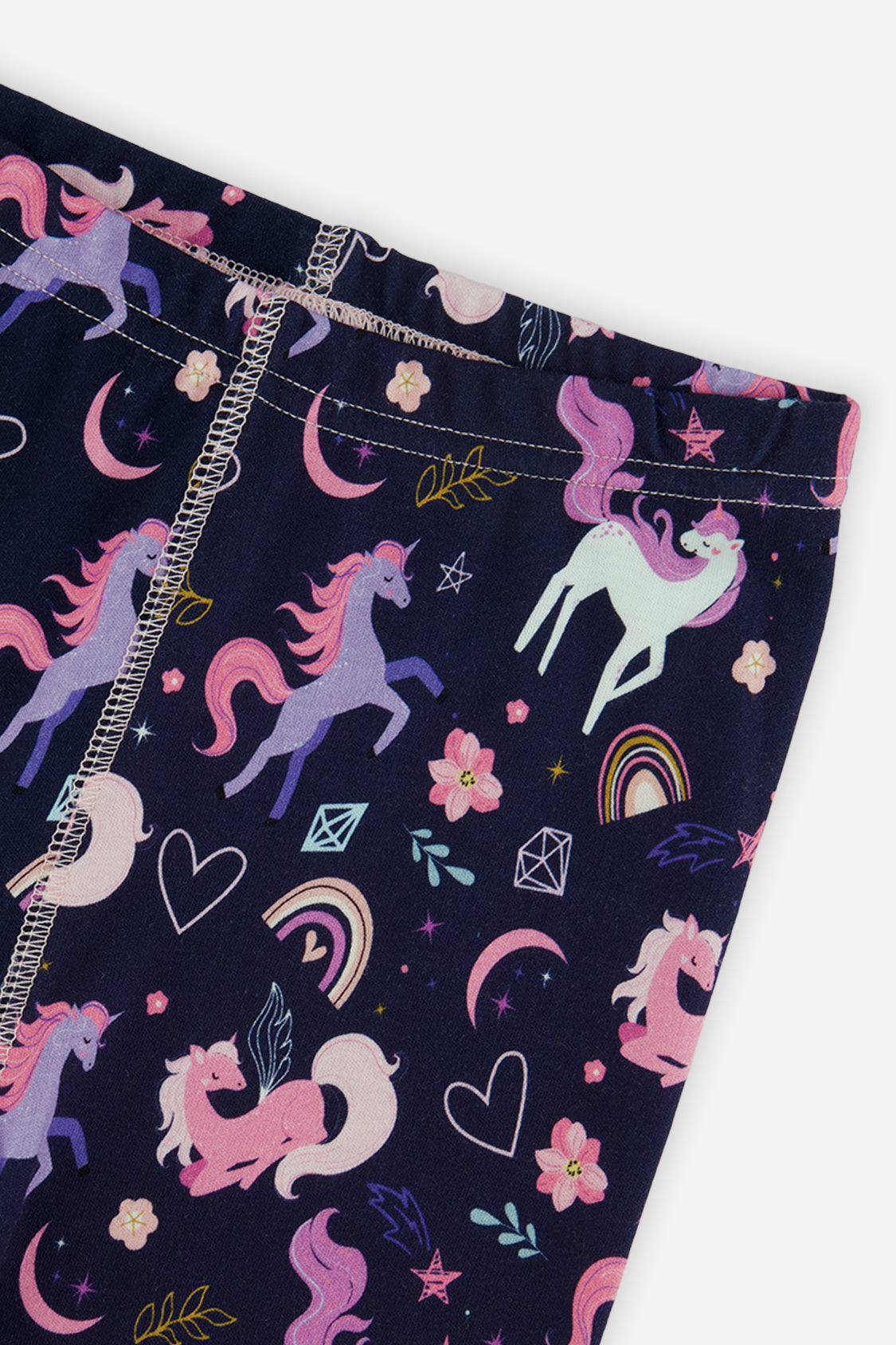 Pyjama deux pièces en coton biologique violet imprimé licornes