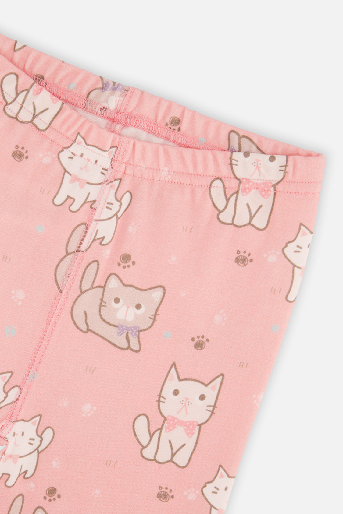Organic Cotton Two Piece Pajama Set Pink Cat Print - J20PG10US_2J219