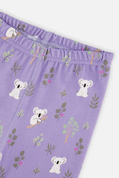 Organic Cotton Two Piece Pajama Set Purple Koala Print - J20PG10US_2J220