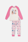 Organic Cotton Two Piece Pajama Set Pink Tree Print - J20PG10US_2J224
