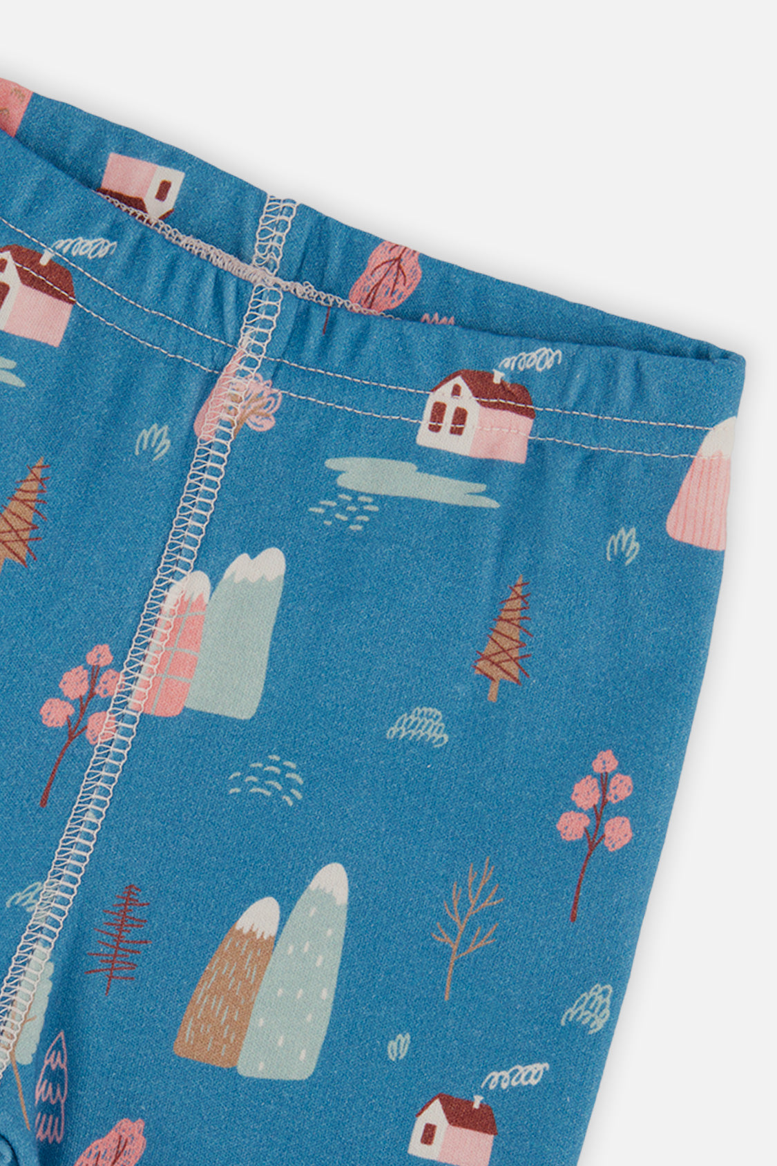 Organic Cotton Two Piece Pajama Set Blue House Print - J20PG10_2J218