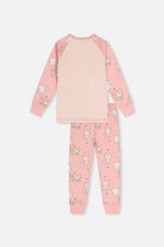 Organic Cotton Two Piece Pajama Set Pink Cat Print - J20PG10_2J219