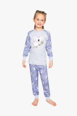 Organic Cotton Two Piece Pajama Set Purple Koala Print - J20PG10_2J220