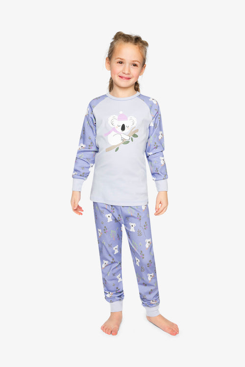 Organic Cotton Two Piece Pajama Set Purple Koala Print - J20PG10_2J220