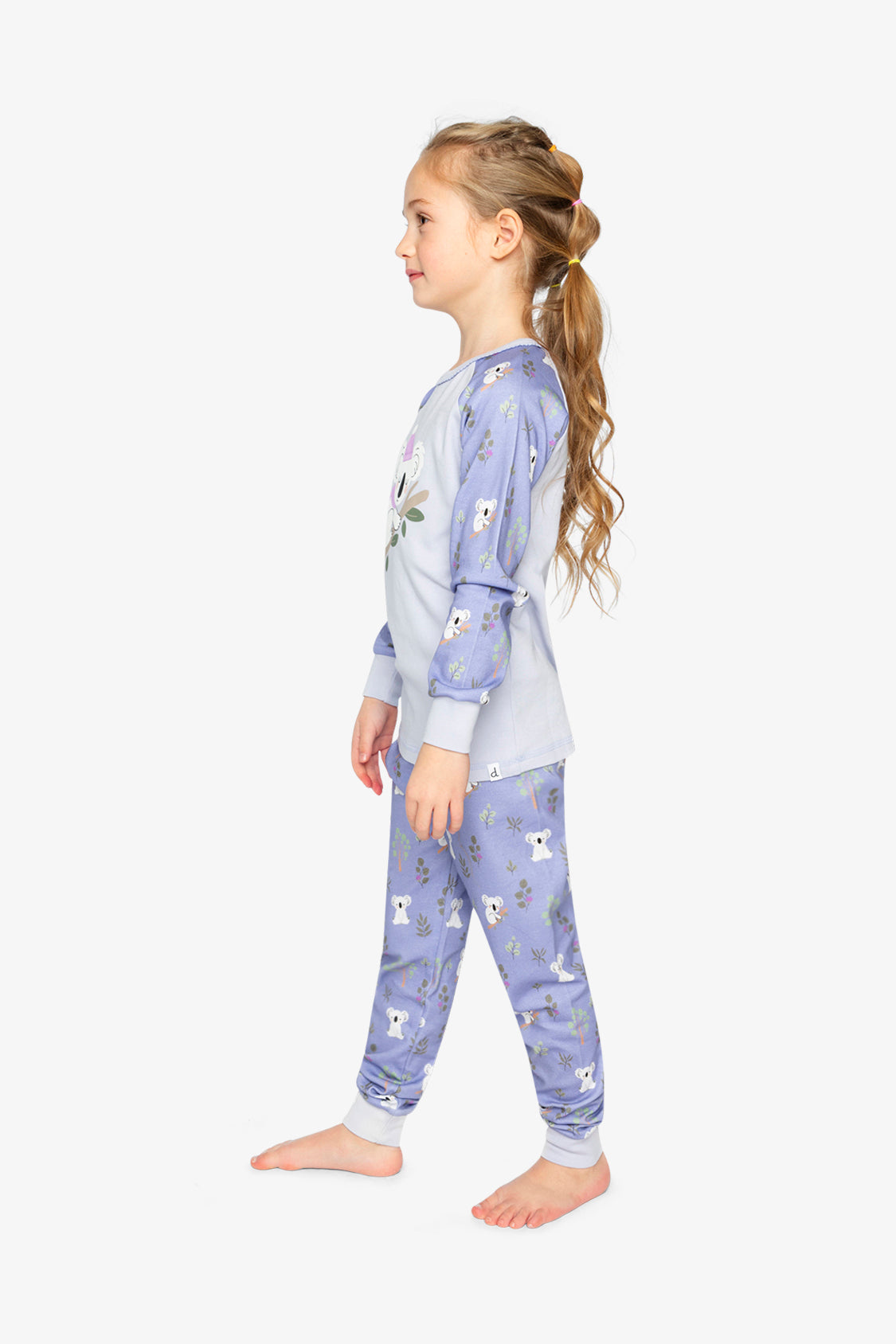 Organic Cotton Two Piece Pajama Set Purple Koala Print - J20PG10_2J220