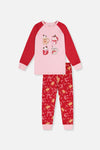 Organic Cotton Two Piece Pajama Set Red Gingerbread Print - J20PG10_2J223