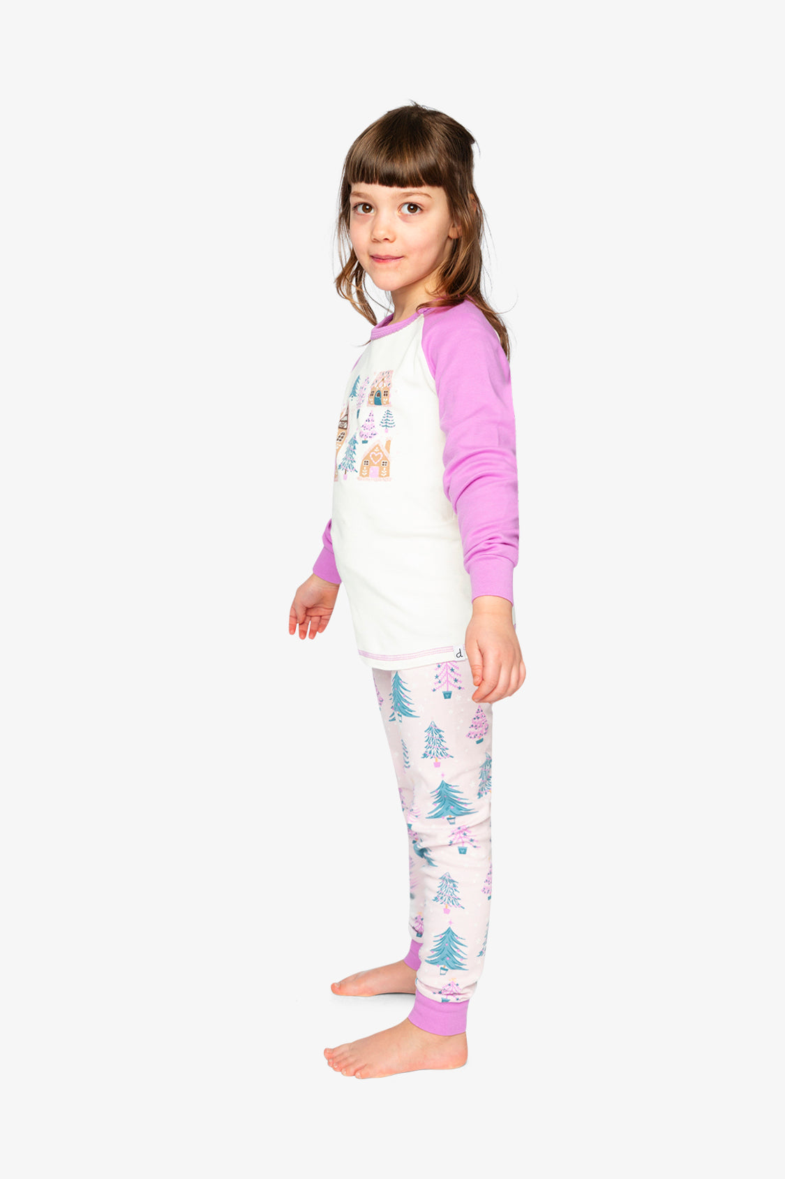 Organic Cotton Two Piece Pajama Set Pink Tree Print - J20PG10_2J224