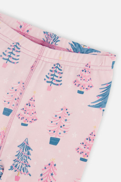 Organic Cotton Two Piece Pajama Set Pink Tree Print - J20PG10_2J224