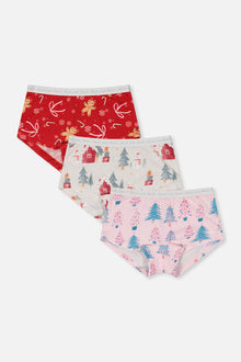 Boyshort Panty Pack Of 3 Holiday Prints