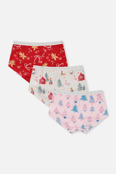 Boyshort Panty Pack Of 3 Holiday Prints