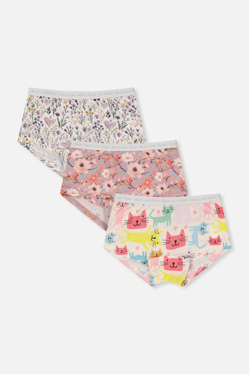 Boyshort Panty Pack Of 3 Feminine Prints