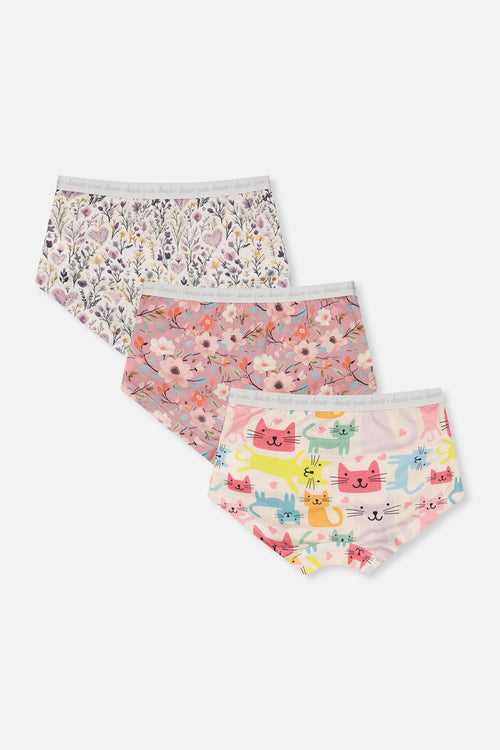 Boyshort Panty Pack Of 3 Feminine Prints
