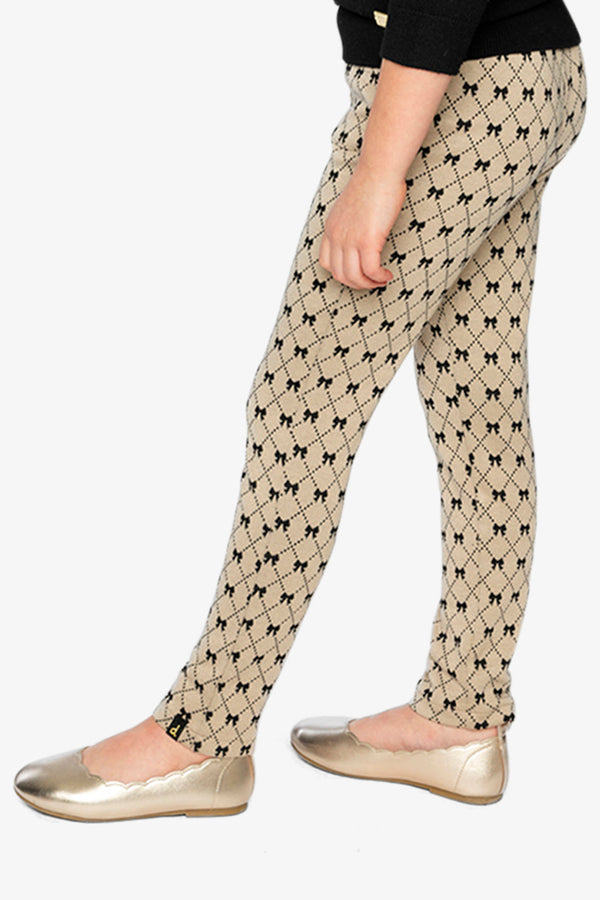 Treggings Beige Bow Tie Print - J20Q20_2J306