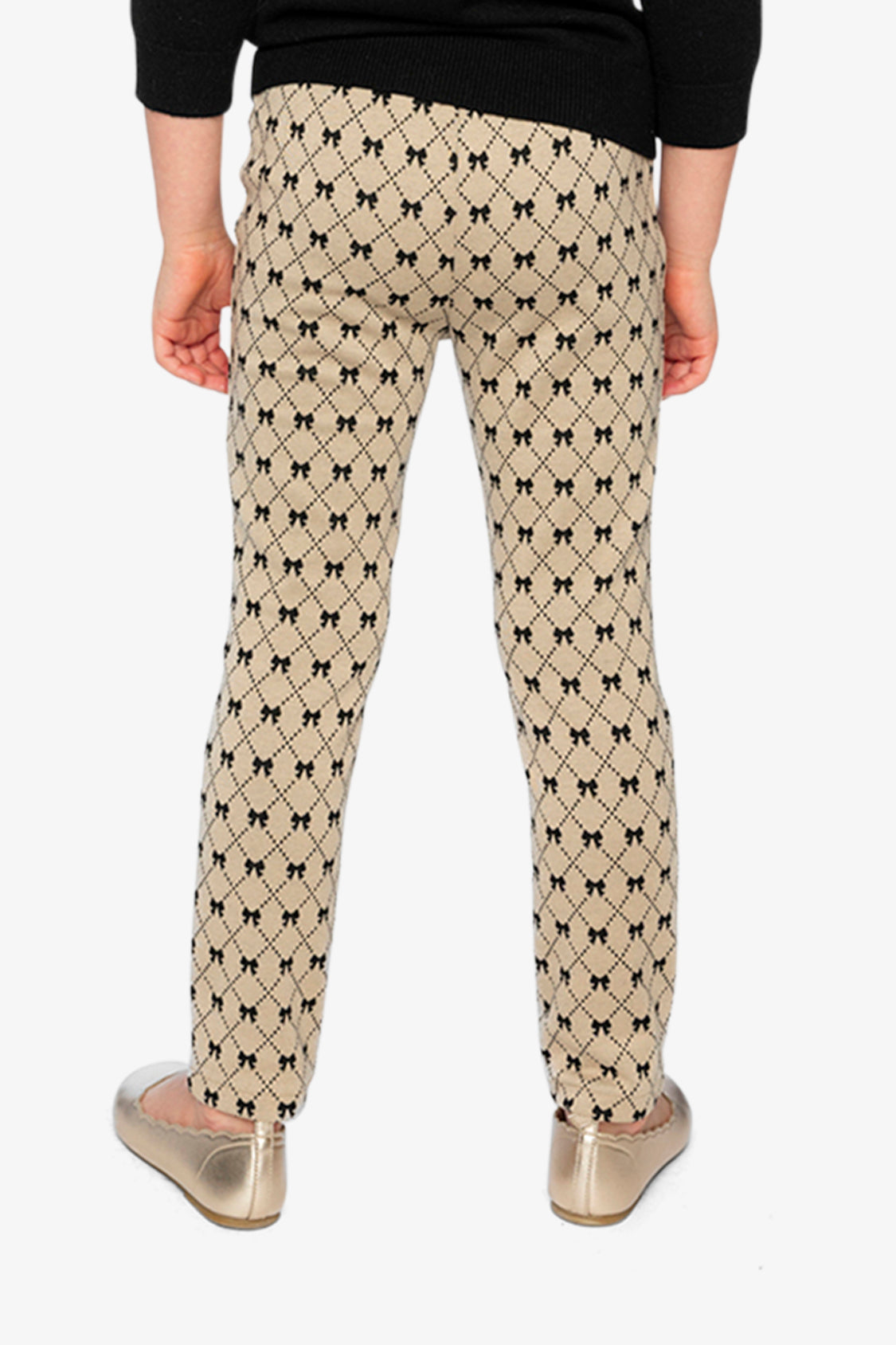 Treggings Beige Bow Tie Print - J20Q20_2J306