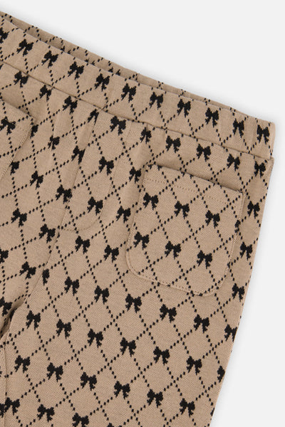 Treggings Beige Bow Tie Print - J20Q20_2J306