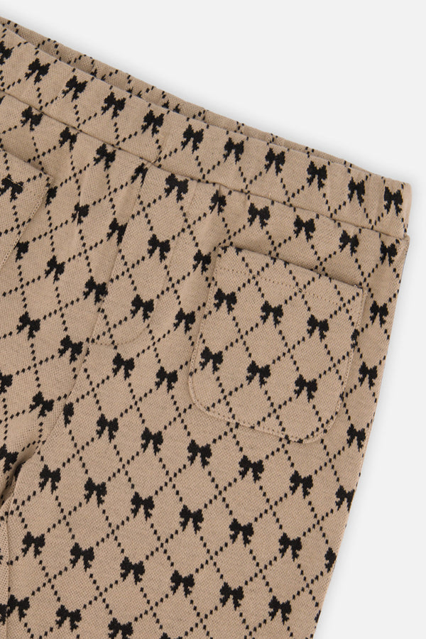 Treggings Beige Bow Tie Print - J20Q20_2J306