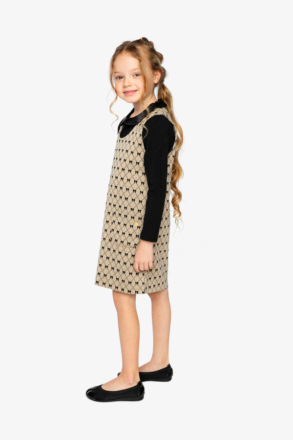 Jumper Beige Bow Tie Print - J20Q40_2J306