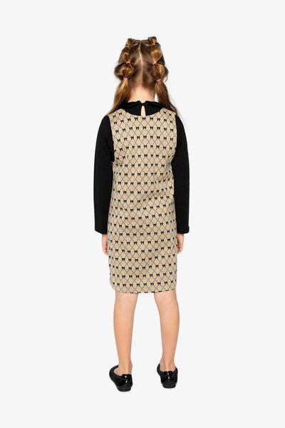 Jumper Beige Bow Tie Print - J20Q40_2J306