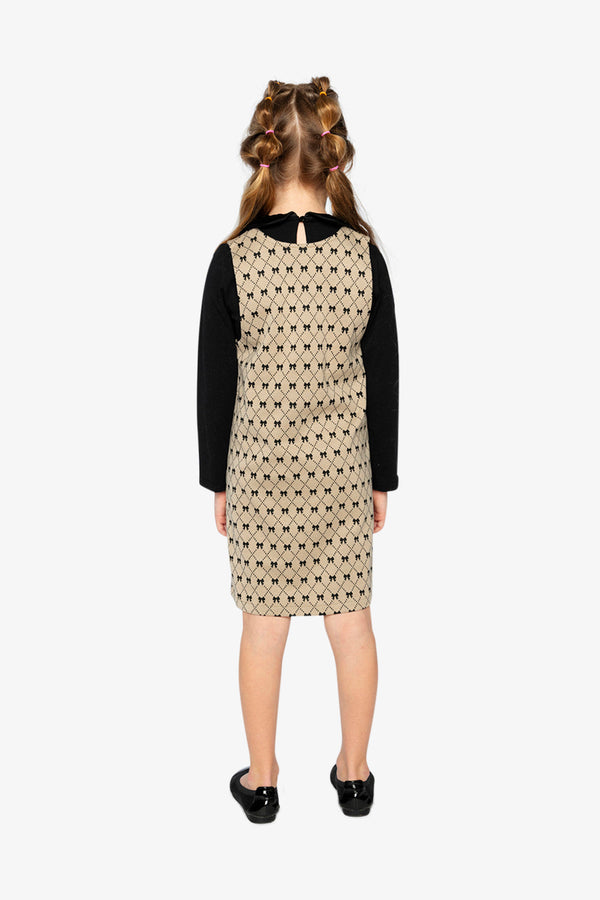Jumper Beige Bow Tie Print - J20Q40_2J306