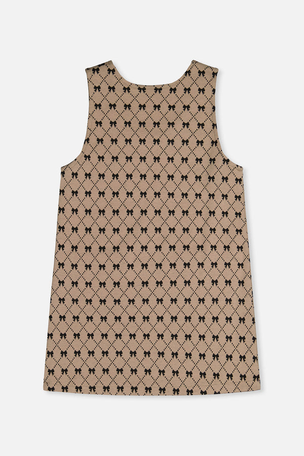 Jumper Beige Bow Tie Print - J20Q40_2J306