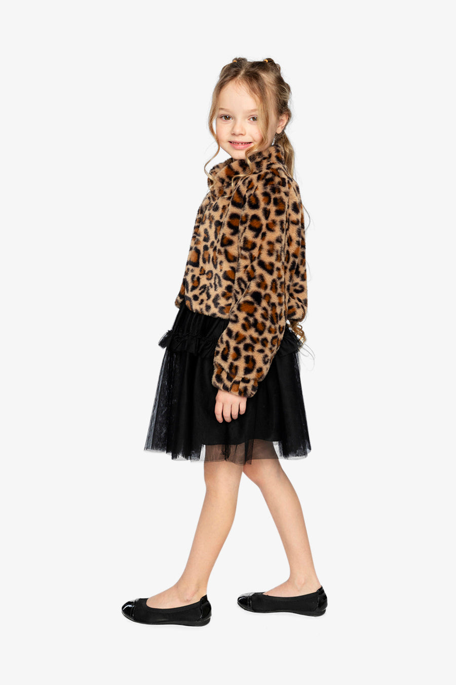 Faux Fur Jacket Brown Leopard Print - J20Q50_2J303