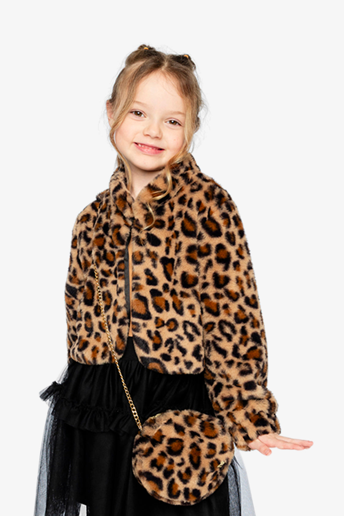 Faux Fur Jacket Brown Leopard Print - J20Q50_2J303