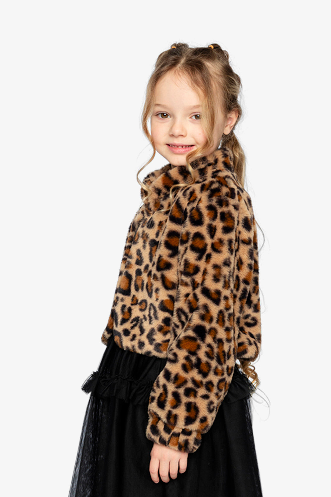 Faux Fur Jacket Brown Leopard Print - J20Q50_2J303
