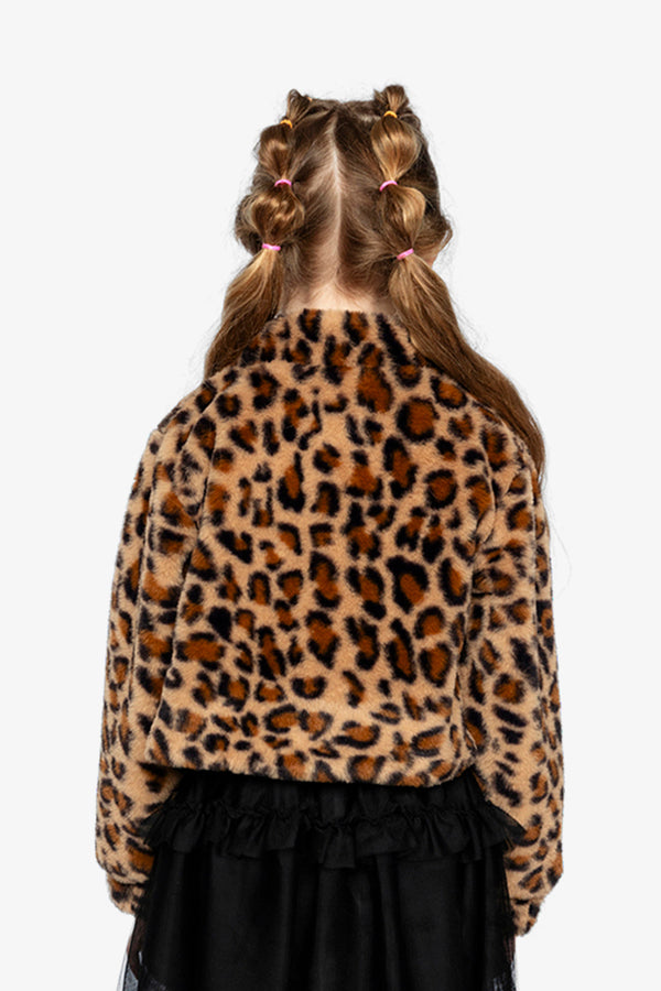 Faux Fur Jacket Brown Leopard Print - J20Q50_2J303