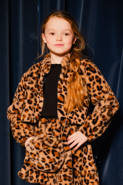 Faux Fur Jacket Brown Leopard Print - J20Q50_2J303