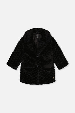Faux Fur Long Coat Black - J20Q51_09990