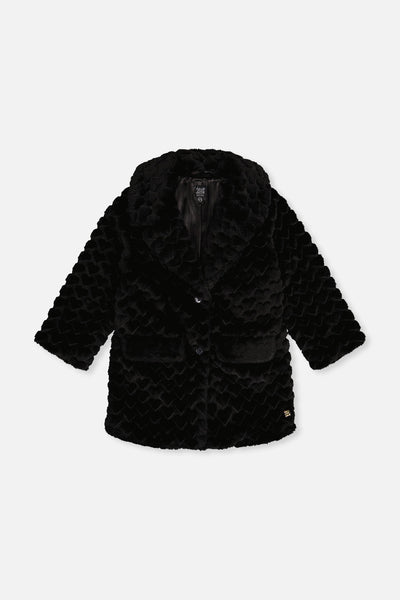 Faux Fur Long Coat Black - J20Q51_09990