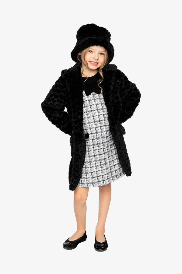 Faux Fur Long Coat Black - J20Q51_09990