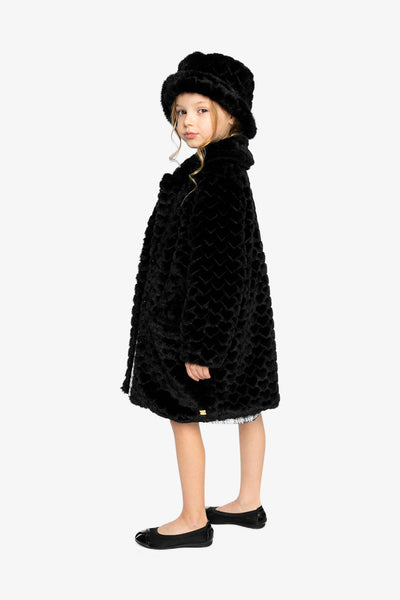 Faux Fur Long Coat Black - J20Q51_09990