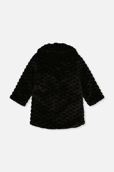Faux Fur Long Coat Black - J20Q51_09990