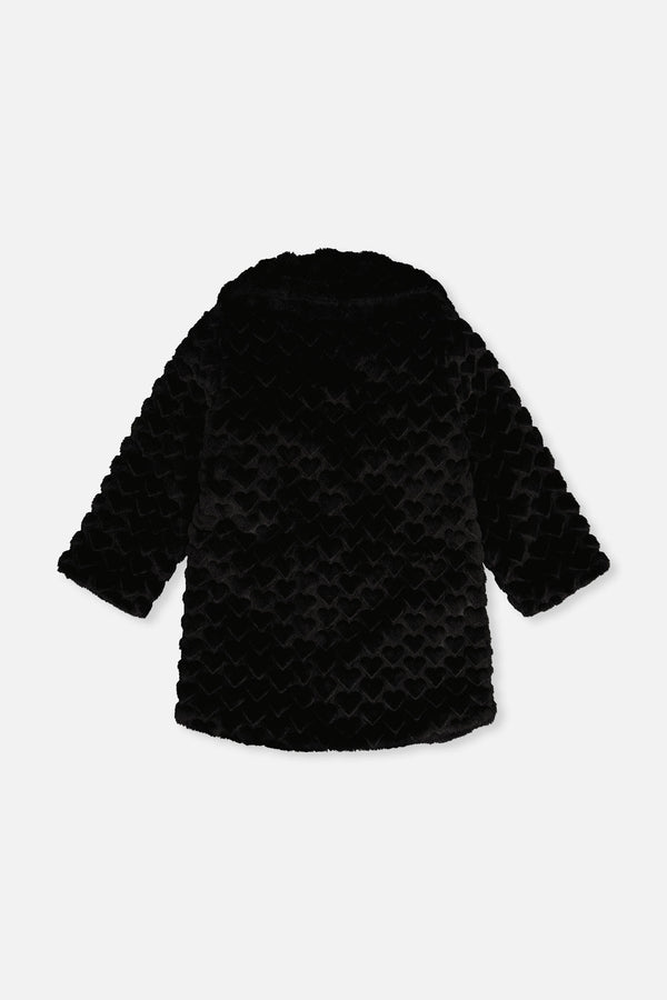 Faux Fur Long Coat Black - J20Q51_09990