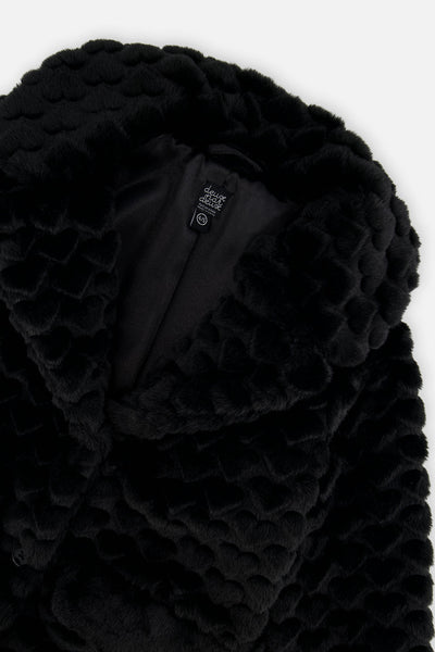 Faux Fur Long Coat Black - J20Q51_09990