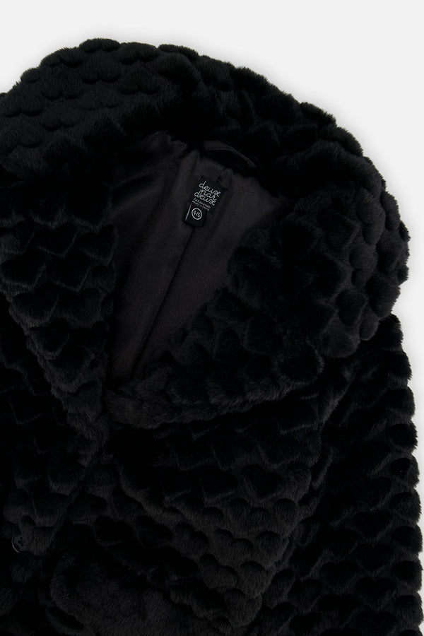 Faux Fur Long Coat Black - J20Q51_09990