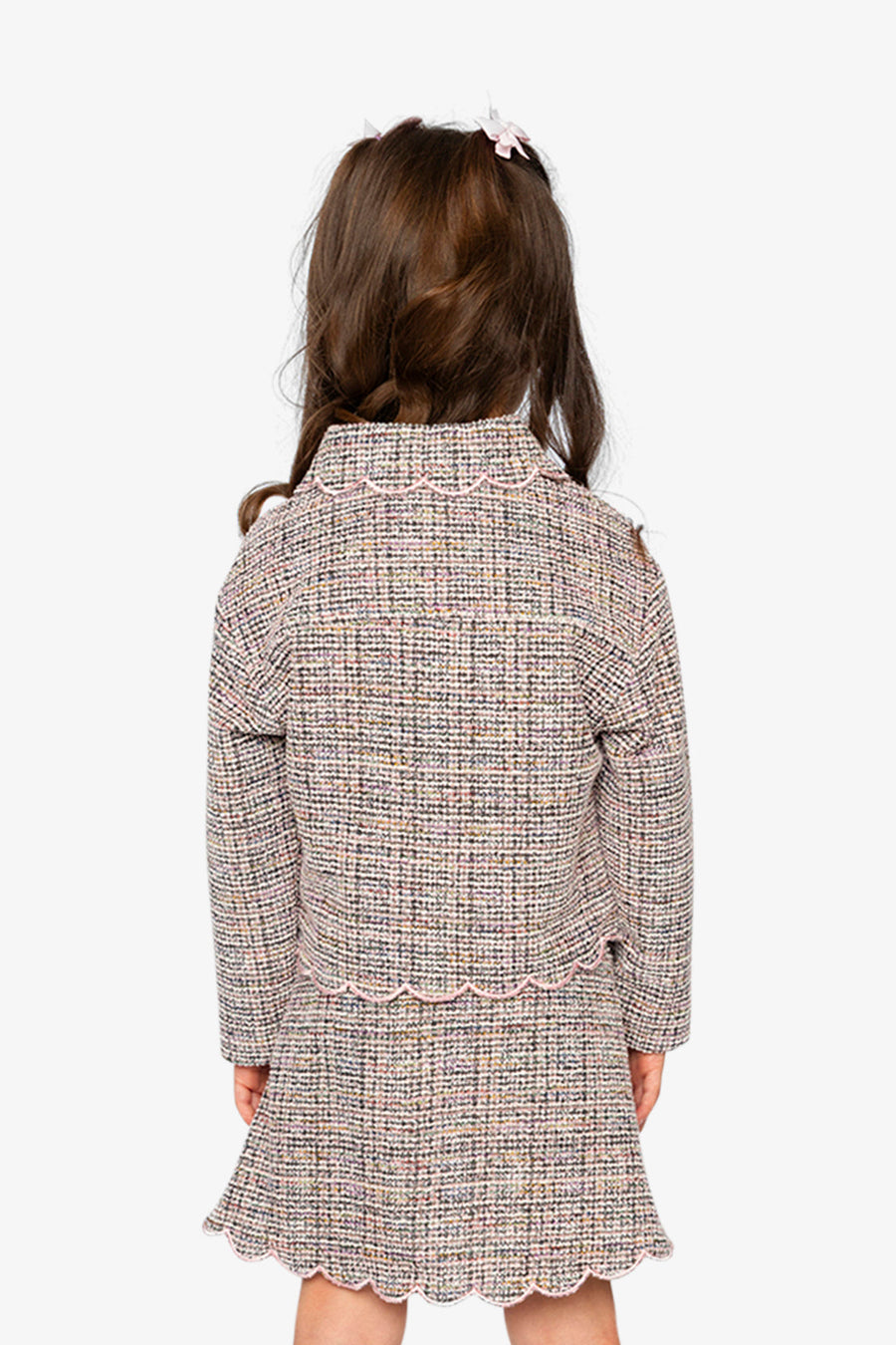 Short Jacket Pink And Black Knit - J20Q52_2J302