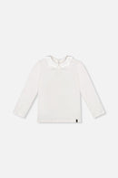 Organic Cotton T-Shirt With Peter Pan Collar Off-White